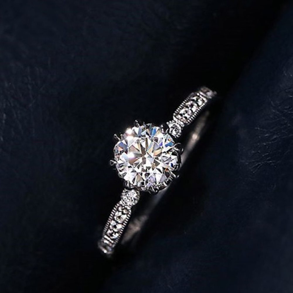 🎊Refine Pure Gemstone CZ Thin Elegant Silver Rings for Women, EVGG1564